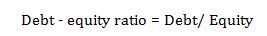 formula for debt to equity ratio